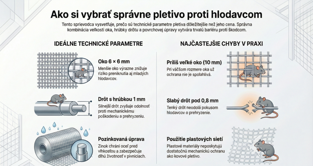 Pletivo proti myšiam 6x6 mm detail oka